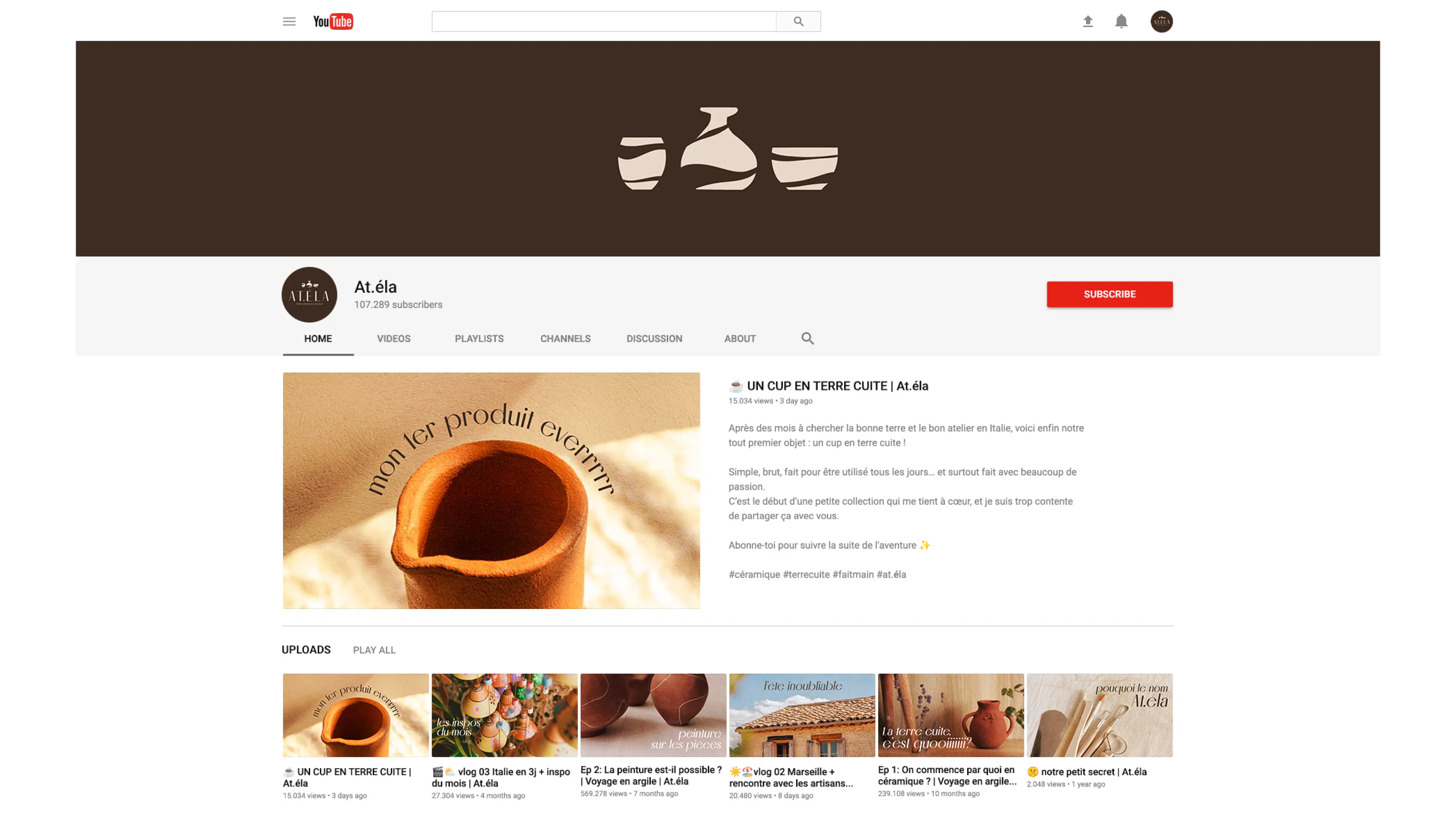 mock up compte YouTube